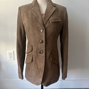 Lauren by Ralph Lauren brown suede blazer 4 NWT